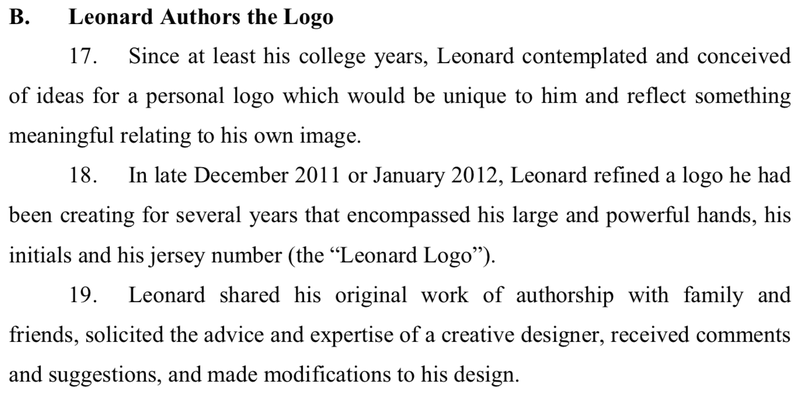 Illustration for article titled Kawhi Leonard Sues Nike, Says They Stole Control Of His Original Logo Design